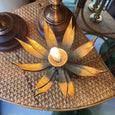 Lampe en bronze à système fleur de lotus montée sur tortue