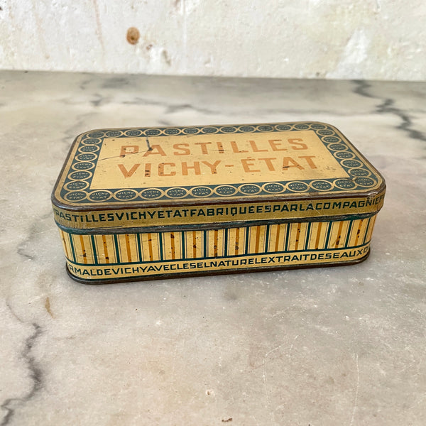 Boîte en métal rectangulaire pastilles Vichy État