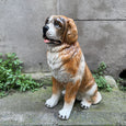 Statue chien Saint-Bernard céramique émaillée