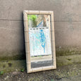 Miroir rectangulaire en bois style bambou blanc