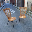 Paire de chaises en osier années 60