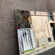Miroir sur pied cadre chromé