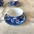 Petit service à thé ou café en porcelaine japonaise bleu et blanc