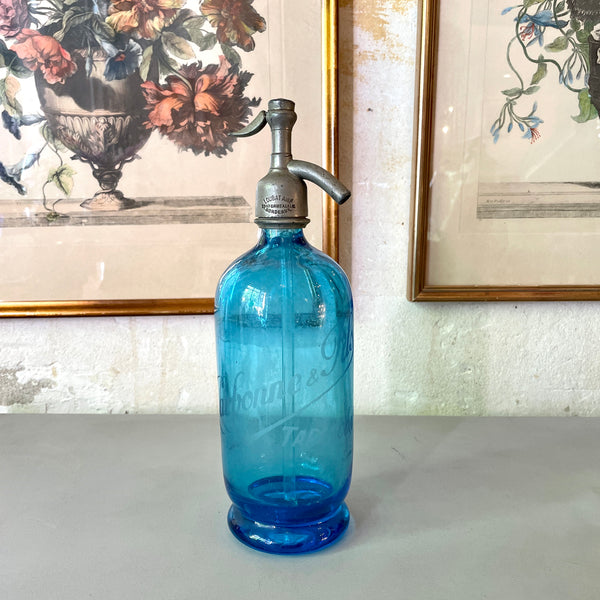 Siphon ancien bleu Tarascon