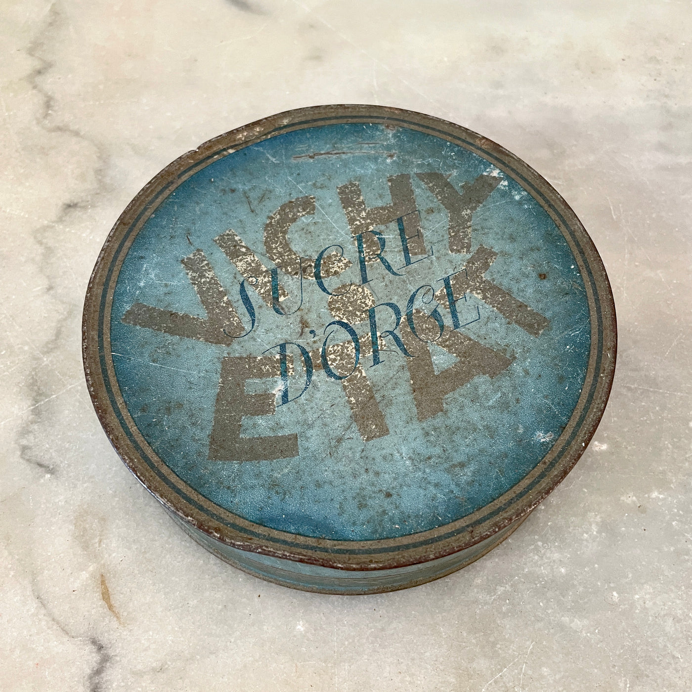 Boîte en métal ronde Sucre d'Orge Vichy État