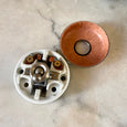 Interrupteur vintage rond chrome et porcelaine