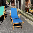 Transat chaise longue vintage bleue