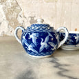 Petit service à thé ou café en porcelaine japonaise bleu et blanc