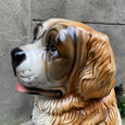 Statue chien Saint-Bernard céramique émaillée