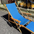 Transat chaise longue vintage bleue