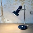 Lampe de bureau vintage chromée et bleu nuit