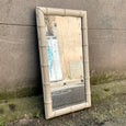 Miroir rectangulaire en bois style bambou blanc