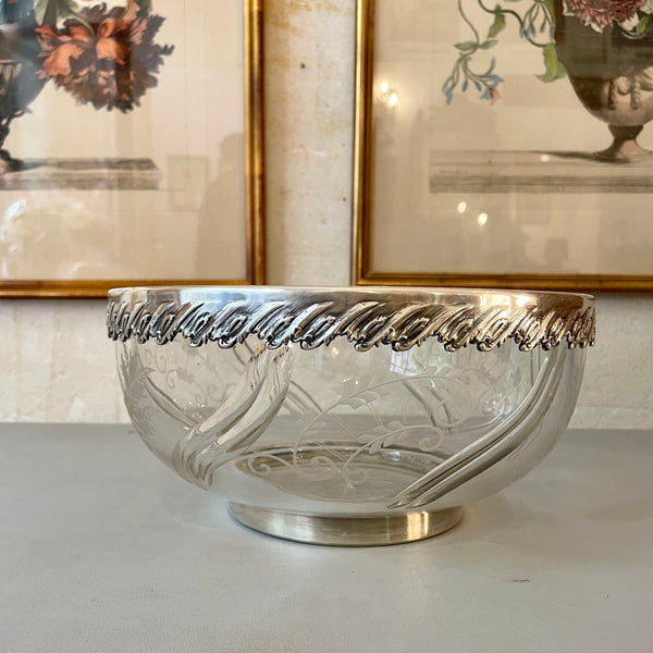 Coupe Art Nouveau en cristal et argent massig Saglier Frères & Cie