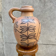 Grande jarre West Germany marron motifs floraux