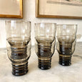 Lot de 6 verres en verre fumé années 70