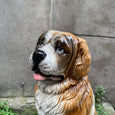 Statue chien Saint-Bernard céramique émaillée