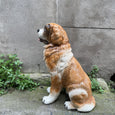 Statue chien Saint-Bernard céramique émaillée