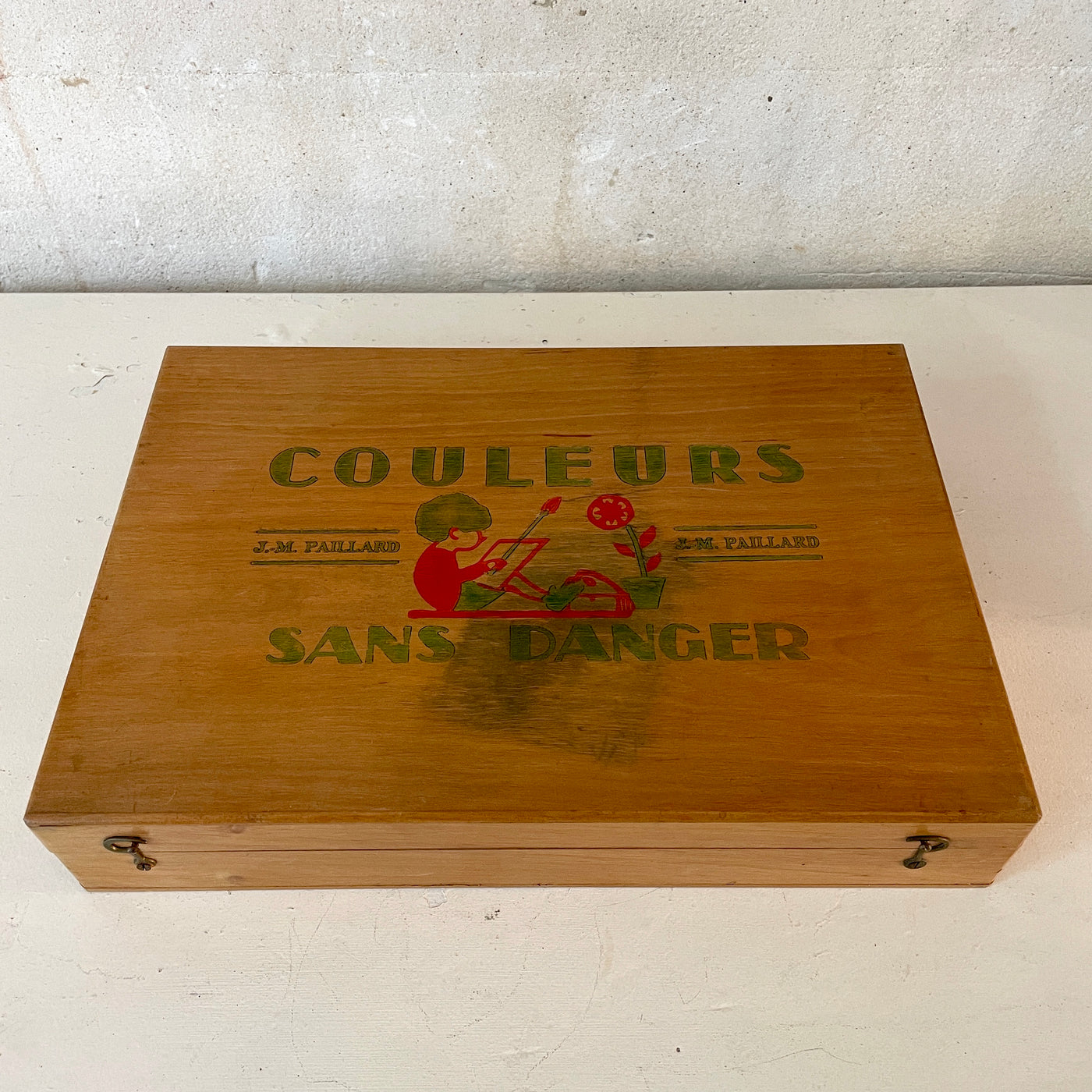 Boîte de peinture en bois "Couleurs sans danger"