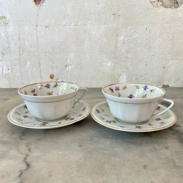Tête à tête déjeuners en porcelaine de Limoges
