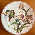 Assiette plate polychrome Oiseau et Iris Longwy