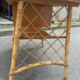 Bureau en rotin et bois Louis Sognot, années 50