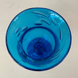 Bougeoir en verre bullé bleu