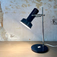 Lampe de bureau vintage chromée et bleu nuit