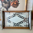 Plateau Art Déco, miroir à motifs géométriques