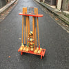 Chariot jeu de croquet en bois