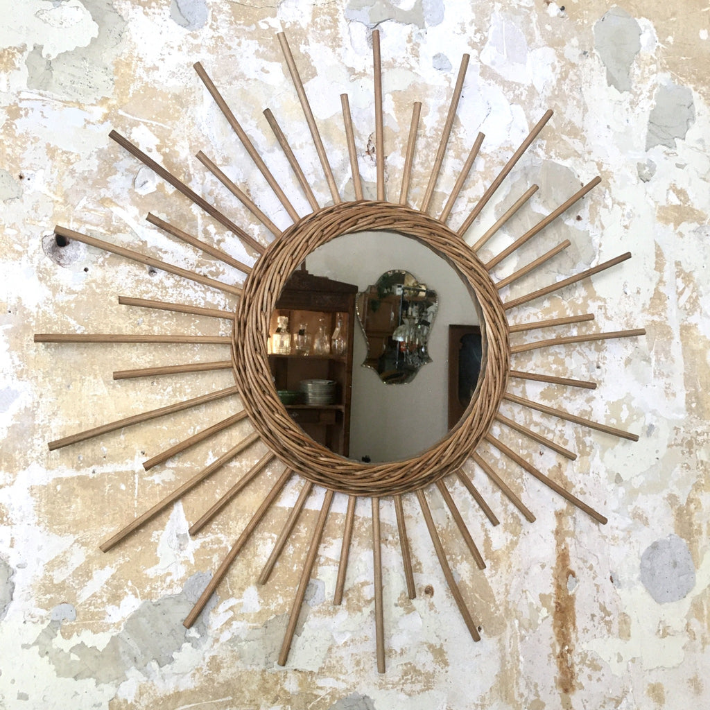 Miroir soleil en osier