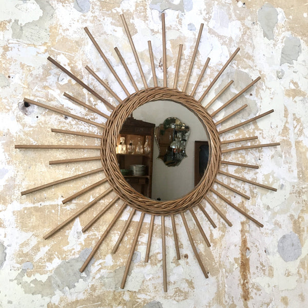 Miroir soleil en osier