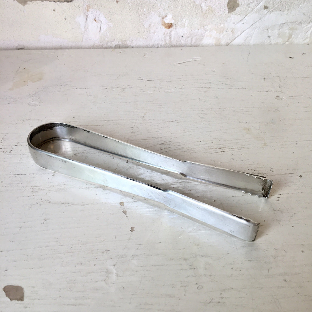 Pince à glaçon en argent massif