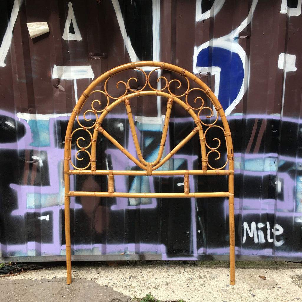 Tête de lit simple en rotin années 1970