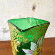 Vase en verre émaillé vert Art Nouveau