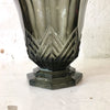 Vase évasé en verre fumé gris