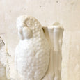 Bougeoir en porcelaine blanche perroquet