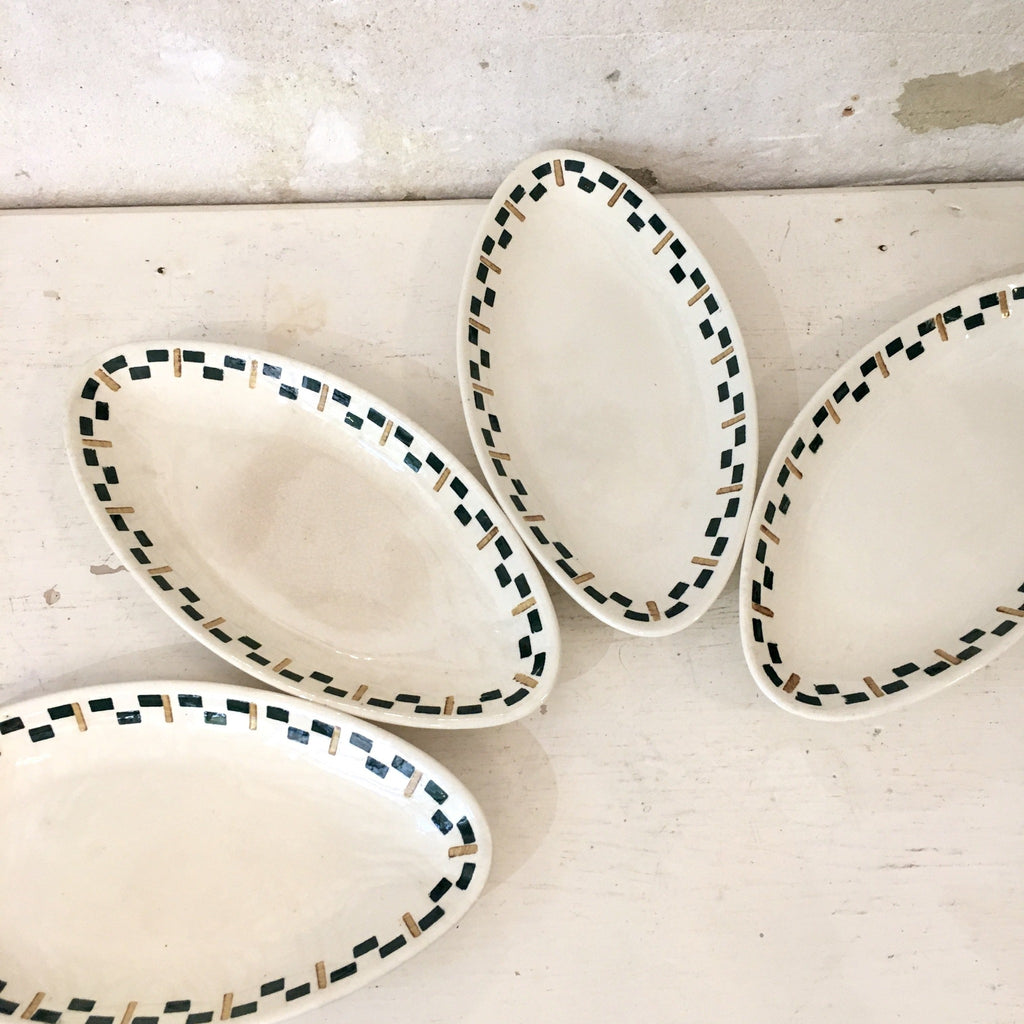 Ravier oval Chantilly Terre de Fer HBC en faïence