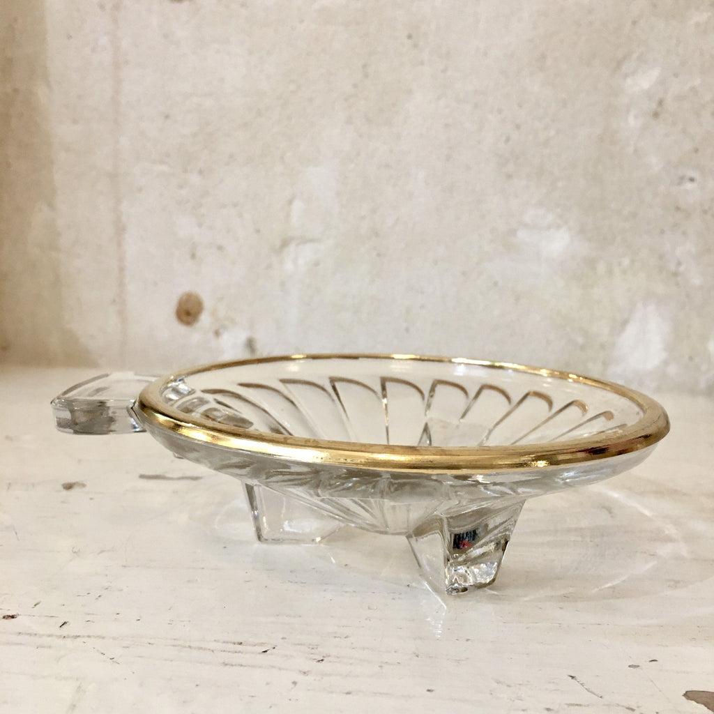 Service à fruits en verre moulé