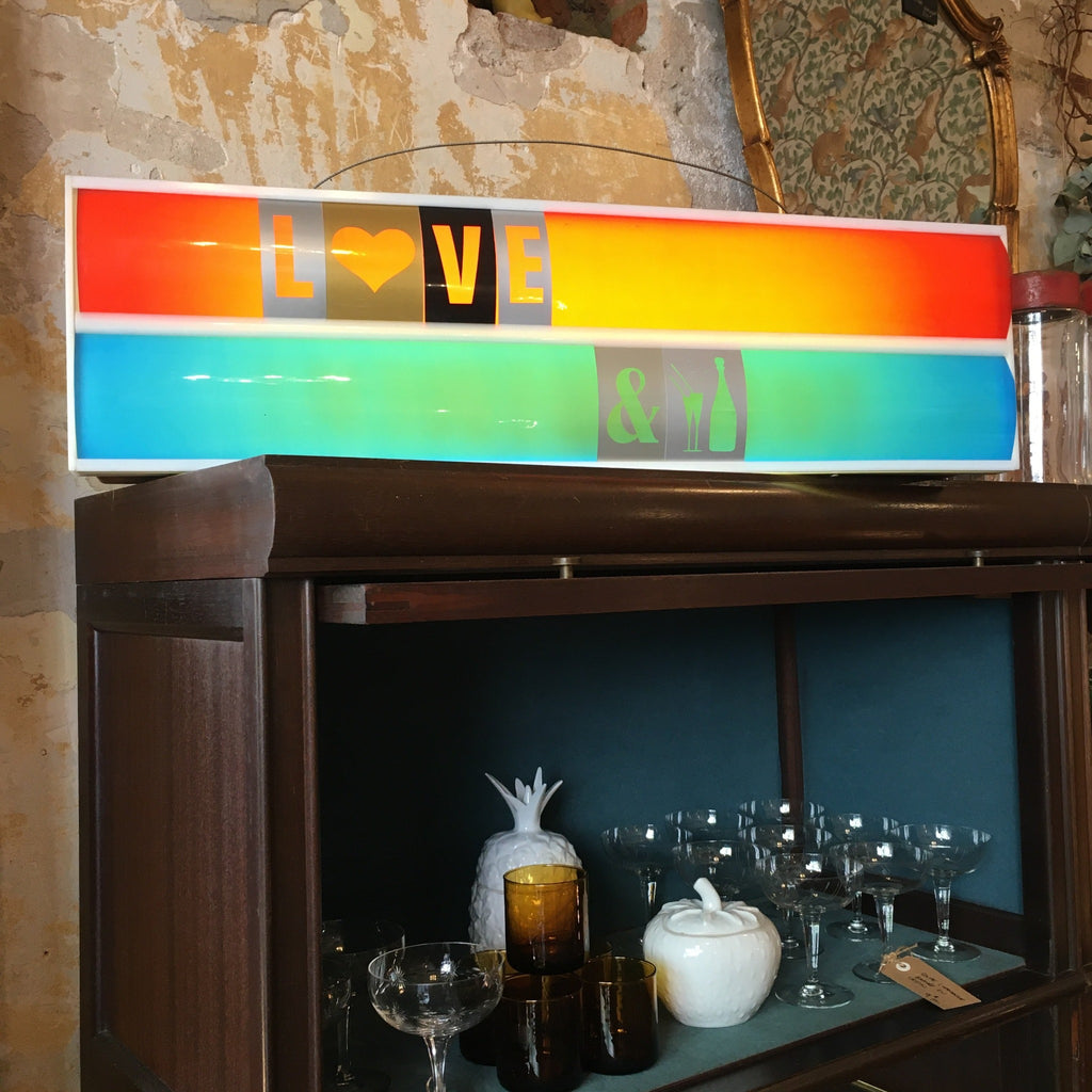 Boîte lumineuse vintage " love & champagne "