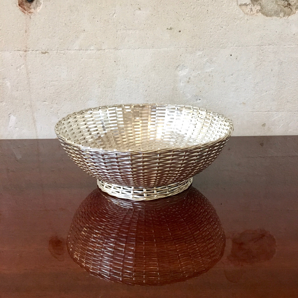 Corbeille à fruits en métal argenté tressé Christofle