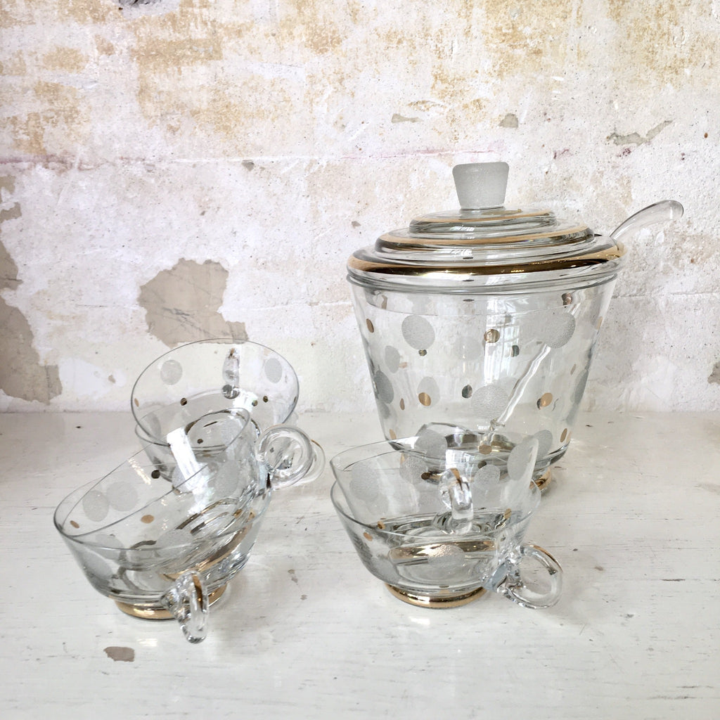 Service à punch en verre incolore