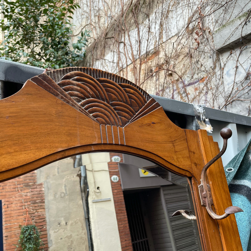 Porte-manteaux Art Déco avec miroir