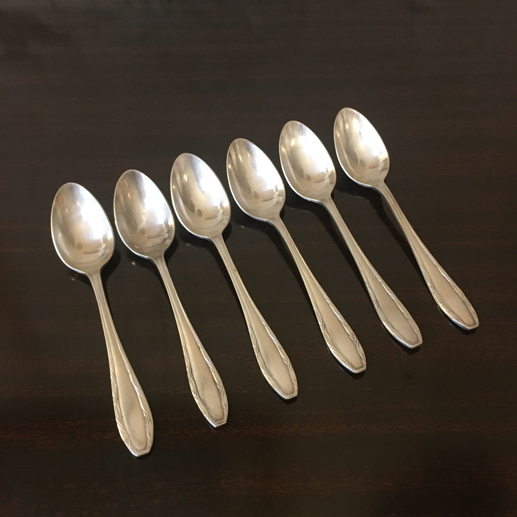 Lot de 6 petites cuillères Argental monogrammées