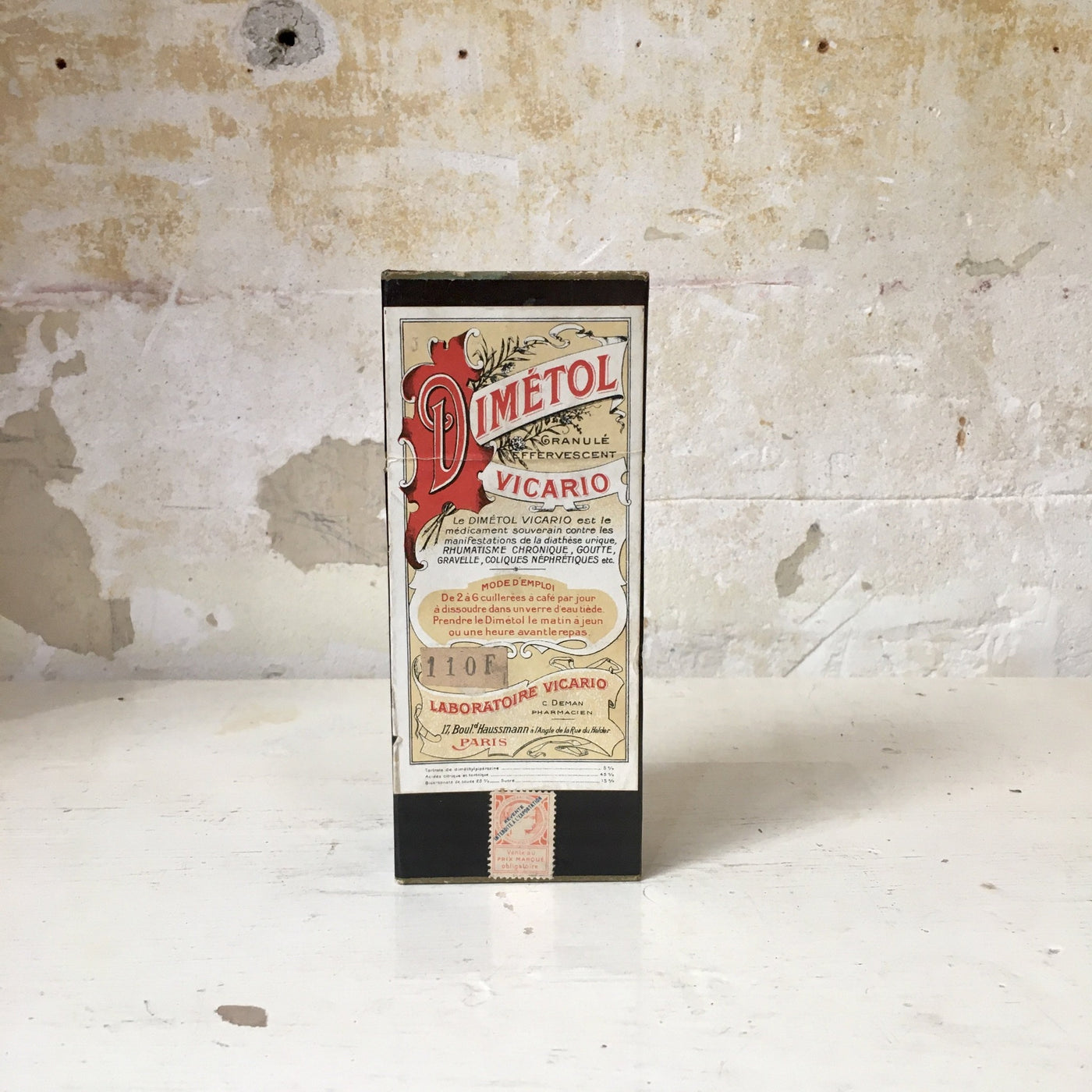 Ancienne boîte de médicaments avec flacon d'origine- Dimétol