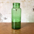 Grand bocal en verre moulé de couleur verte