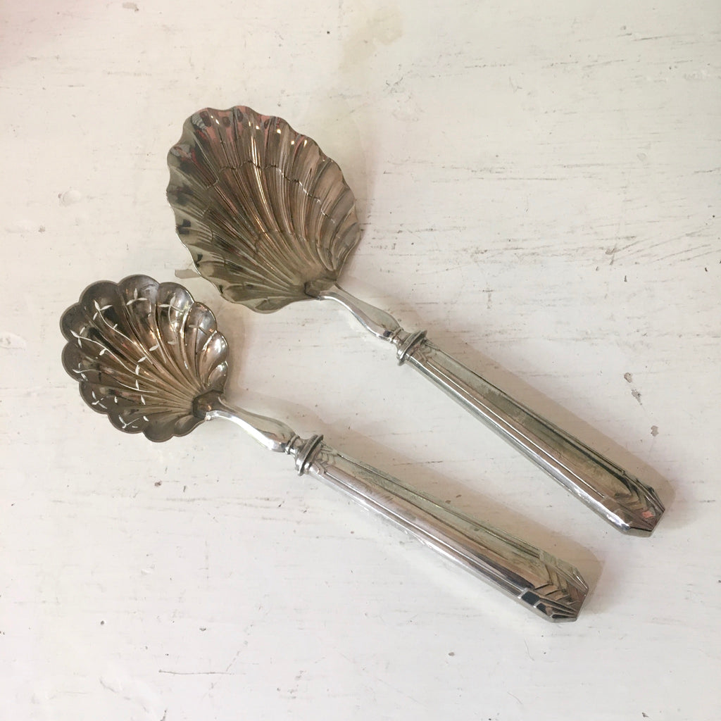 Service à fraises en métal argenté Art Déco