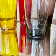 4 verres colorés en cristal