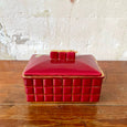 Boîte Art Déco en céramique d'Art rouge bordeaux