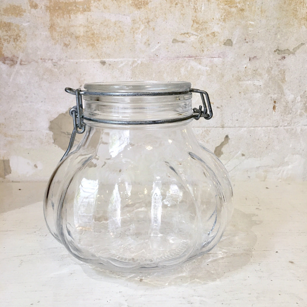 Très grand bocal Fido en verre moulé