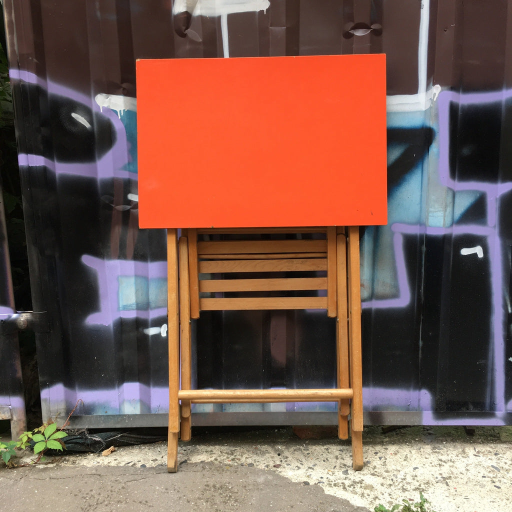 Bureau d'enfant pliable en formica orange